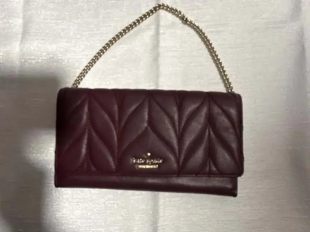 Kate Spade Meena Briar Lane Quilted Leather Satchel  Burgundy Cherrywood&wallet